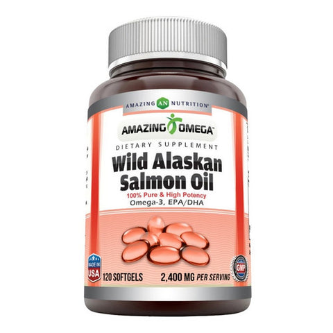 Amazing Omega Wild Alaskan Salmon Oil 120 Softgels by Amazing Nutrition