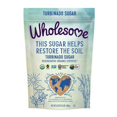 Wholesome Sweeteners, Organic Regenerative Turbinado Sugar, 24 Oz