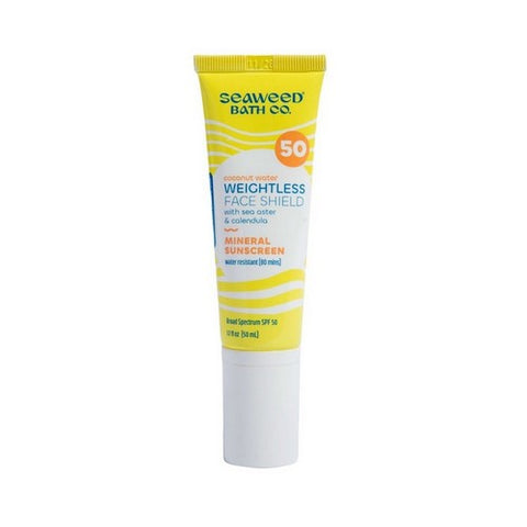 Seaweed Bath Co, Coconut Water Weightless Face Shield Mineral Sunscreen SPF 50, 1.7 Oz Seaweed Bath Co