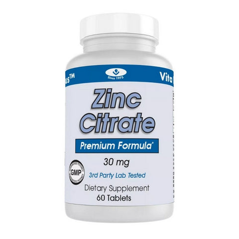 Zinc Citrate 60 Tablets by Vita plus