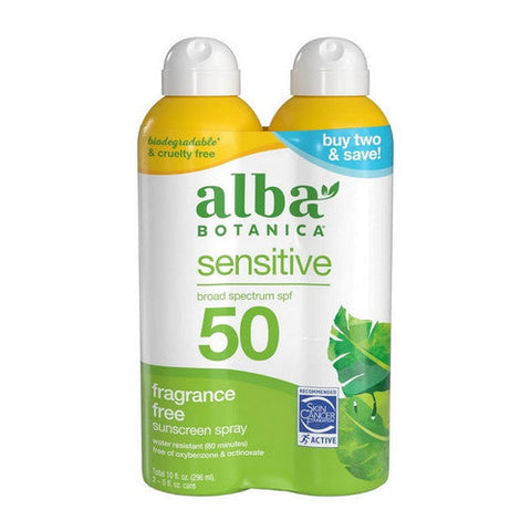 Alba Botanica, Sunscreen Spray Sensitive SPF 50, 10 Oz Alba Botanica