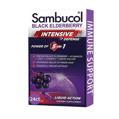 Intense Defense Plus Echinacea Elderberry 24 Softgels by Sambucol