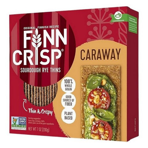 Finn Crisp, Caraway Sourdough Rye Thins, 7 Oz (Case Of 9)