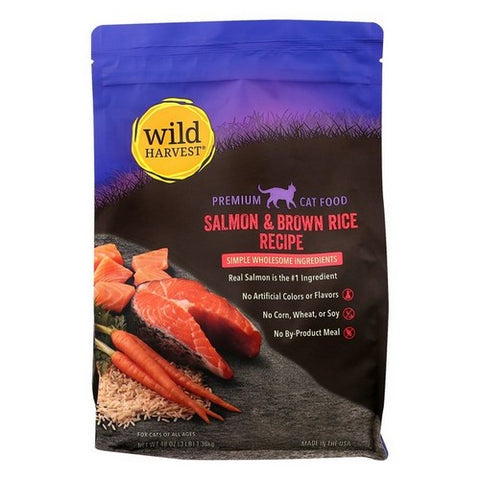 Wild Harvest, Premium Salmon And Brown Rice Recipe Cat Food, 3 Lbs (Case Of 4)