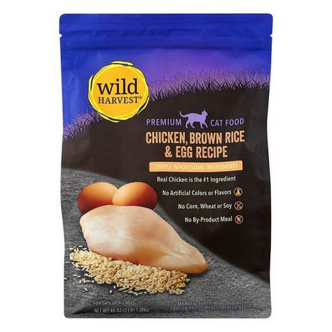 Wild Harvest, Dry Cat Food Chicken Brown Rice And Egg, 3 Lbs (Case Of 4)