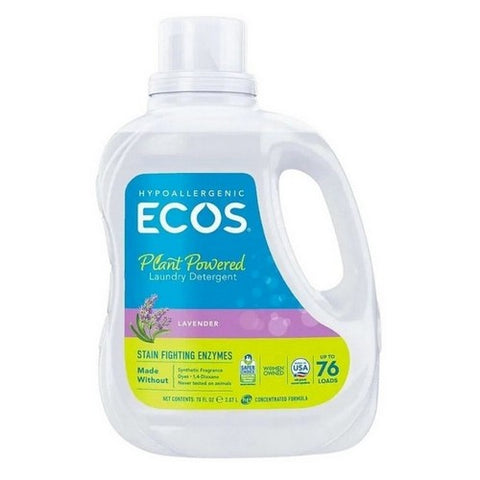 Ecos, Laundry Detergent Hypoallergenic Lavender 76 Loads, 70 Oz x (Case Of 4)