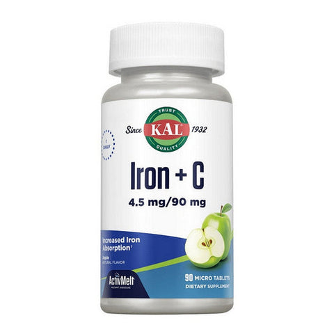 Kal, Iron + C Apple, 90 Count Kal