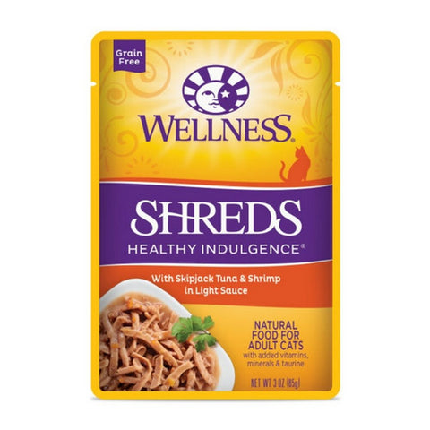 Wellness, Wellness Healthy Indulgence Shredded Tuna Shrimp Cat Food, 3 Oz (Case of 24)