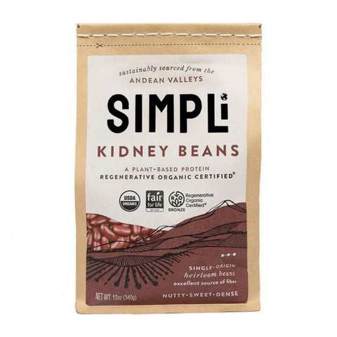 Simpli, Organic Regenerative Kidney Beans, 12 Oz (Case of 8)