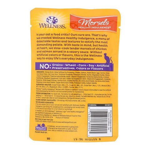 Wellness, Morsels Adult Cat Food Chicken And Salmon, 3 Oz (Case of 24)