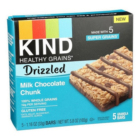 Kind, Drizzled Milk Chocolate Chunk Bar, 1.16 Oz x 5 (Case Of 8)