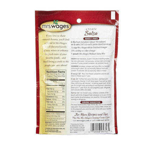 Mrs.Wages, Medium Salsa Tomato Mix, 4 Oz (Case Of 12)