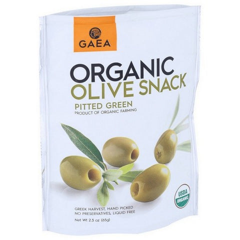 Gaea, Organic Pitted Green Olive Snack, 2.3 Oz (Case of 8)