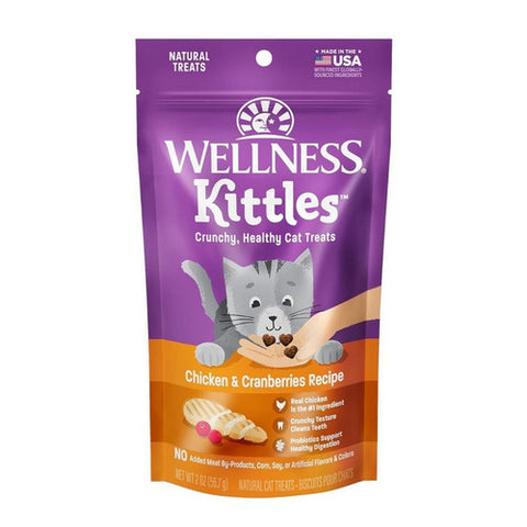 Wellness, Kittles Crunchy Chicken And Cranberry Cat Treats, 2 Oz (Case of 14)