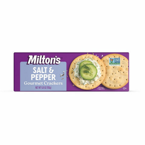 Miltons Craft Bakers Salt And Pepper Gourmet Crackers 6.8 Oz (Case of 8) by Milton's