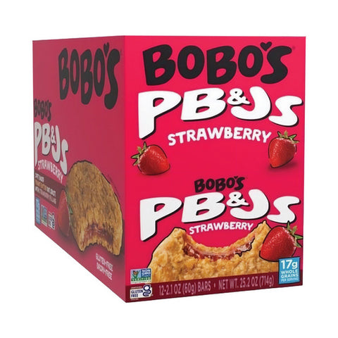 Bobo's Oat Bars, Peanut Butter And Jelly Strawberry, 2.1 Oz (Case Of 12)