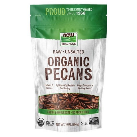 Now Foods, Organic Raw Pecans And Unsalted, 10 Oz