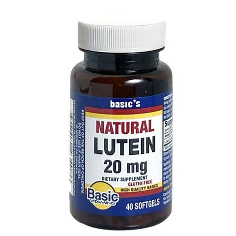 Basic Vitamins, Natural Lutein, 20 Mg, 40 Softgels Basic Vitamins