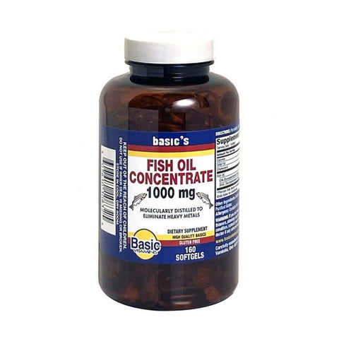 Basic Vitamins, Fish Oil, 1000 Mg, 160 Softgels