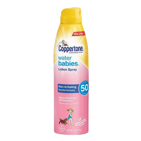 Water Babies Sunscreen Lotion Spray SPF 50 6 Oz by Coppertone