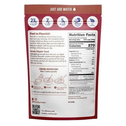 Flourish, Apple Cinnamon Protein Pancake Mix, 16 Oz