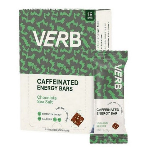 Verb Energy, Chocolate Sea Salt Caffeinated Energy Bar, 16 Count