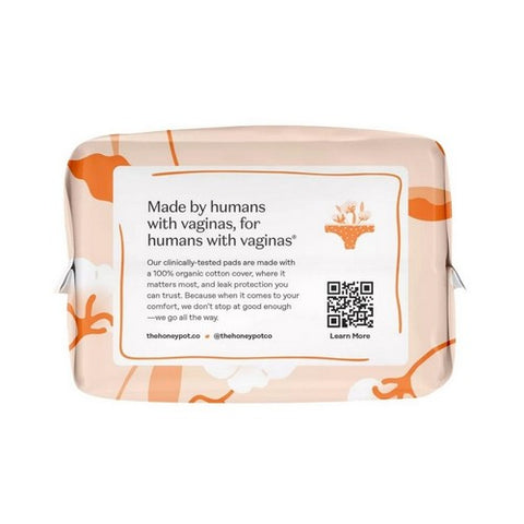 The Honey Pot, Organic Non Herbal Heavy Flow Menstrual Pads With Wings, 16 Count