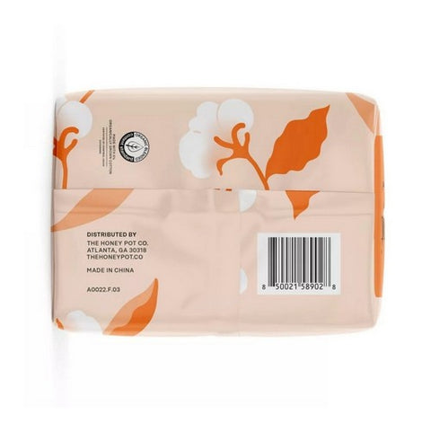 The Honey Pot, Organic Non Herbal Overnight Heavy Flow Menstrual Pads With Wings, 16 Count