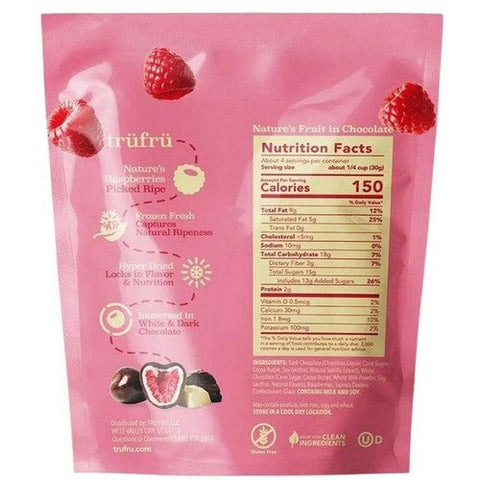 Tru Fru, Hyper-Dried Fresh White And Dark Chocolate Raspberries, 4.2 Oz Tru Fru