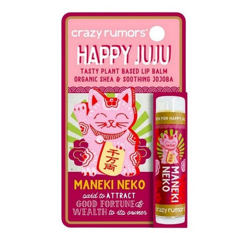 Crazy Rumors, Happy Juju Maneki Neko Lip Balm Blister Box, 0.15 Oz
