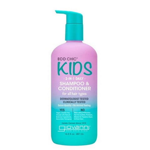 Giovanni Cosmetics, Eco Chic Kids 2 In 1 Daily Shampoo And Conditioner, 16.5 Oz Giovanni Cosmetics