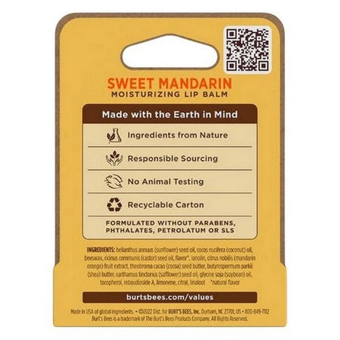 Burts Bees, Sweet Mandarin Lip Balm Blister Box, 0.15 Oz