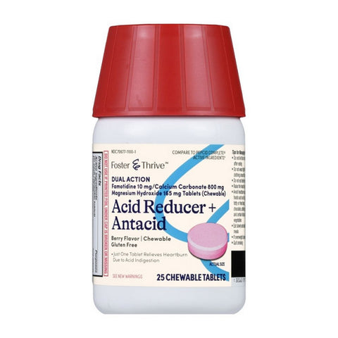 Foster And Thrive, Acid Reducer + Antacid Chewable Berry, 25 Tabs