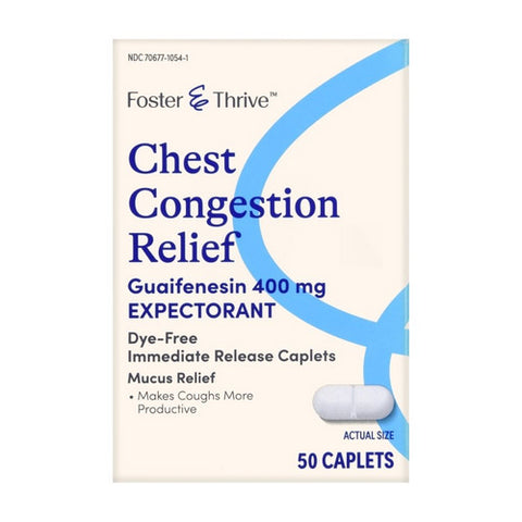 Foster And Thrive, Chest Congestion Relief Guaifenesin, 400 Mg, 50 caps