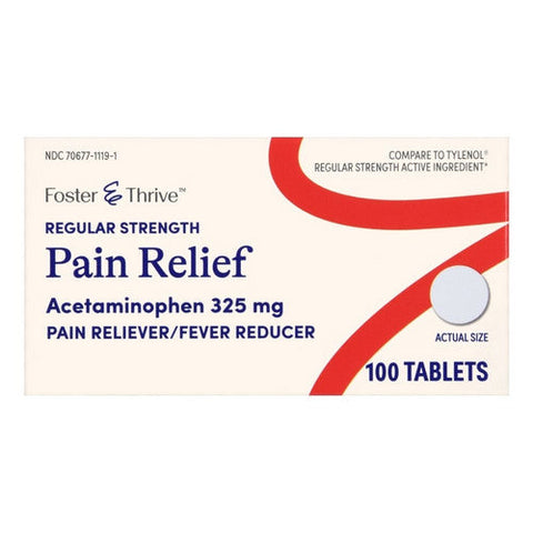 Foster And Thrive, Regular Strength Pain Relief Acetaminophen, 325 Mg, 100 Tabs Foster And Thrive