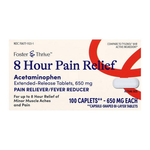 Foster And Thrive, 8 Hour Pain Relief, 650 Mg, 100 Caps Foster And Thrive