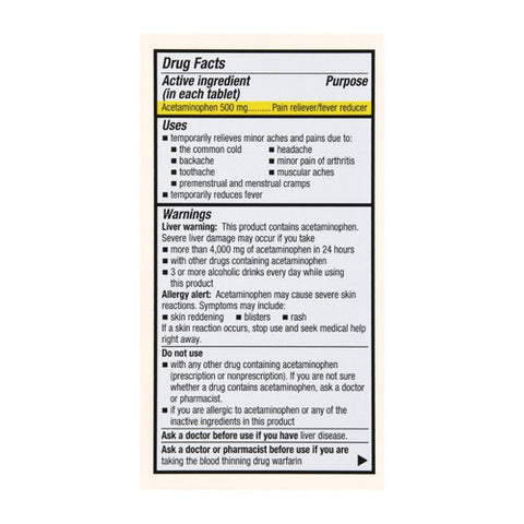 Foster And Thrive, Extra Strength Pain Relief, 500 Mg, 100 Tabs