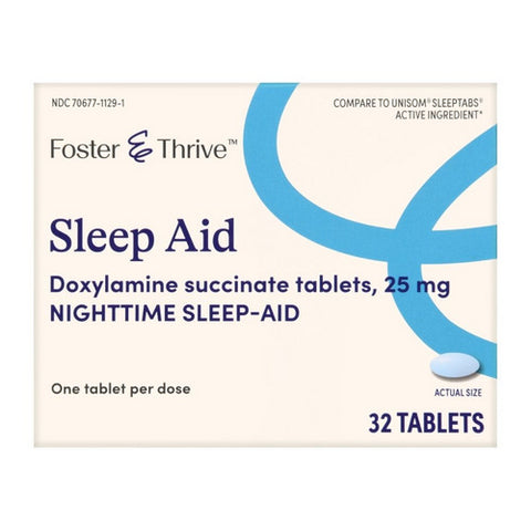 Foster And Thrive, Sleep Aid Doxylamine Succinate, 25 Mg, 32 Tabs