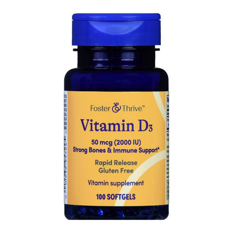 Foster And Thrive, Vitamin D3 Rapid Release, 50 Mcg, 100 Softgels Foster And Thrive