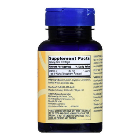 Foster And Thrive, Vitamin E, 180 Mg, 100 Softgels