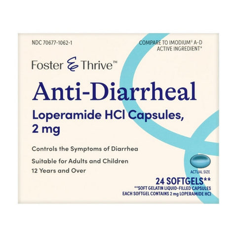 Foster And Thrive, Anti-Diarrheal Loperamide Hcl, 2 Mg, 24 Softgels