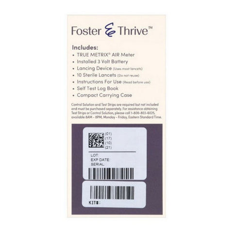 Foster And Thrive, True Metrix Air Self Monitoring Blood Glucose Meter, 1 Count Foster And Thrive