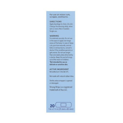 Foster And Thrive, Advanced Antibacterial Strong Strips Adhesive Bandages, 20 Count Foster And Thrive
