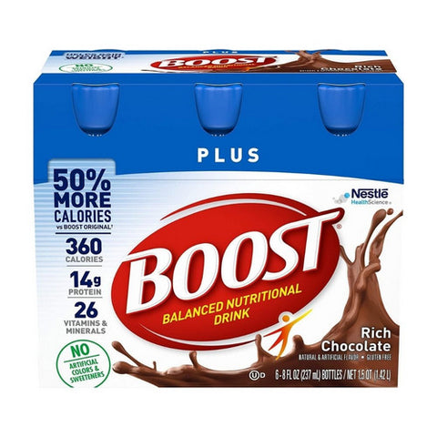 Nestle Healthcare Nutrition, Boost Plus Balanced Nutritional Drinks Rich Chocolate, 48 Oz