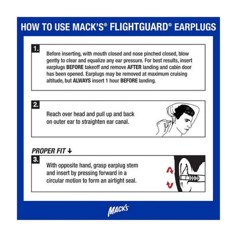 Mack's, Macks Flightguard Airplane Pressure Relief Earplugs, 1 Count Mack's