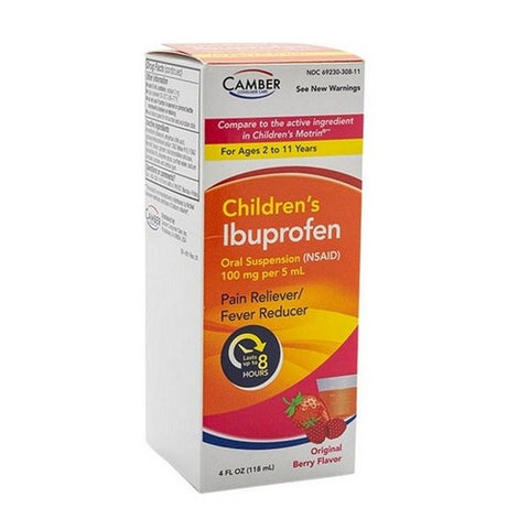 Camber, Children's Ibuprofen Suspension Original Berry, 100 Mg, 4 Oz