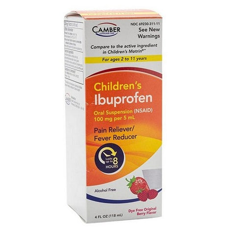 Camber, Children's Ibuprofen Suspension Berry, 100 Mg, 4 Oz