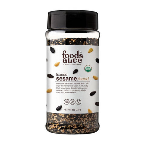 Foods Alive, Organic Tuxedo Sesame Seeds Shaker, 8 Oz Foods Alive