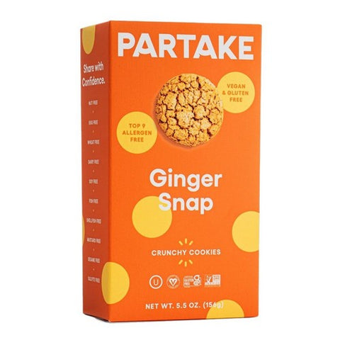 Partake Foods, Ginger Snap Crunchy Cookies, 5.5 Oz (Case Of 6)