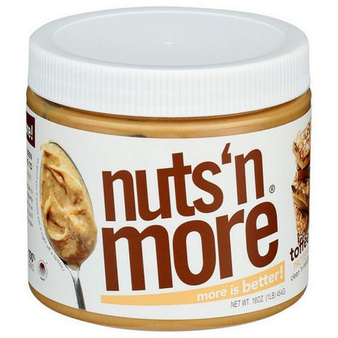 Nuts N More, High Protein Peanut Spread Toffee Crunch, 16 Oz (Case Of 6)